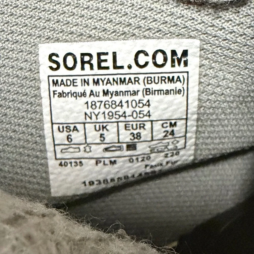 Sorel‎ Waterproof Out N About Felt Duck Boots Pink Laces Women's Size 6